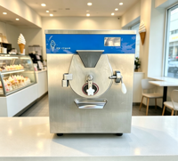 Machine à gelato professionnelle en acier inoxydable, congélateur discontinu de comptoir pour crème glacée dure, machine à gelato italienne