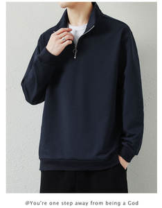 Custom Printing Pullover French Terry Quarter Zip Sweatshirt for <strong>Men</strong> <strong>Clothes</strong> - Product Image 5