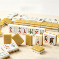 Jeu de Mahjong américain mini format Ginger avec 32 tuiles en acrylique, tuiles étrangères portables, Mahjong juif occidental
