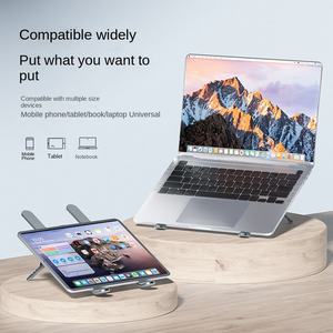 Ventilateur de <span class=keywords><strong>refroidissement</strong></span> en alliage d'aluminium Support de radiateur pour ordinateur <span class=keywords><strong>portable</strong></span> Support de rehaussement de bureau silencieux Produit en stock - Product Image 3