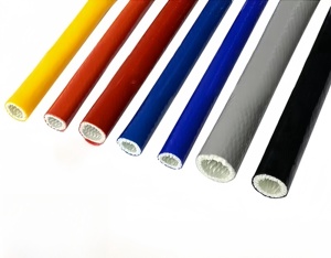 Manchon en fibre de verre jaune ignifuge et résistant aux flammes, résistant aux hautes températures et <span class=keywords><strong>isolant</strong></span> thermiquement - Product Image 1