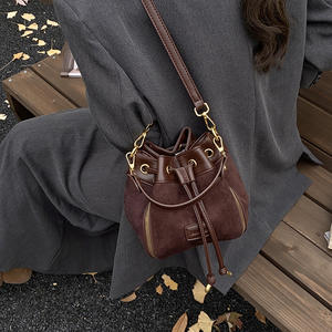 Sac à main en PU haut de gamme transfrontalier, petit sac seau givré, nouveau style hiver 2025 pour femme, sac bandoulière à cordon de serrage - Product Image 2