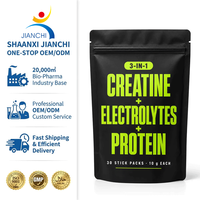 Poudre de protéines, électrolytes et créatine 3 en 1, 30 sachets de 10 g chacun, nutrition sportive, hydratation, soutien à la récupération musculaire