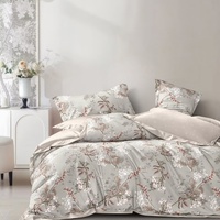 Ensemble de couette et de couvre-lit Queen Size 4 pièces, ensembles de draps imprimés avec taie d'oreiller, housse de couette légère pour toutes les saisons