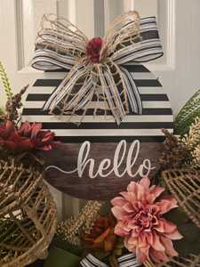 Boho Chic Autumn Wreath Vietnam Handmade <b>Rustic</b> Front <b>Door</b> Decoration with Acorn and Mushroom Manufacturer - Product Image 2