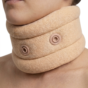 Collarín de algodón para soporte del cuello, unisex, beige, ajustable con botones, para todas las estaciones - Product Image 1