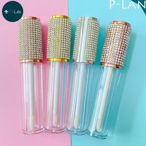 P-Lan Brand Stok 10 Buah Tabung Lip Gloss Custom Perak Rose Gold 6ml Bling Glitter <span class=keywords><strong>Pink</strong></span> Rainbow Diamond Lip Gloss <span class=keywords><strong>Tube</strong></span> - Product Image 5