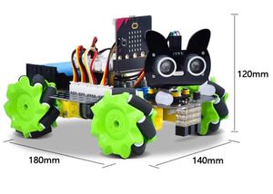 Microbit Mnemonic Wheel Smart Cart Omnidirectional <strong>Python</strong> Graphical <strong>Programming</strong> Robot Lego Compatible Robotics Kit - Product Image 2