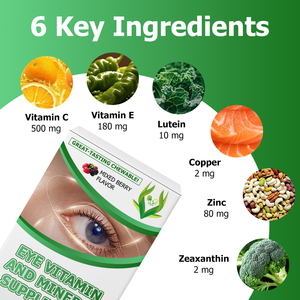 Factory Direct Eye Vitamin And Mineral Supplement Chewable Tablets Eye <b>Mixed</b> Berry Flavor Health Support Immune Health Tablets - Product Image 4