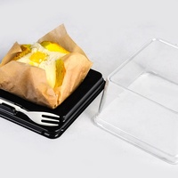 Boîtes d'emballage jetables en PET recyclable pour gâteaux de lune, contenants carrés en plastique pour mini-gâteaux et desserts avec couvercle transparent