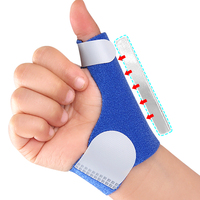 Attelle de pouce professionnelle respirante et souple pour enfants, avec bande en aluminium, soutien interne du pouce et fixation auto-agrippante pour les doigts