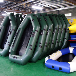 Zattera alla deriva per Kayak da pesca fluviale con pavimento in <span class=keywords><strong>legno</strong></span> in PVC per 2 persone con accessori gratuiti per Sport acquatici all'aperto - Product Image 5