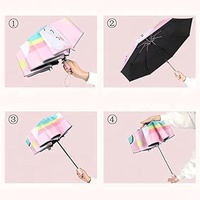 Parapluie pliant léger pour enfants, motif dessin animé, coupe-vent, anti-UV, en polyester, impression personnalisée, anti-goutte, parapluie de voyage pour enfants