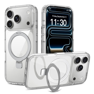 Funda para iPhone 17 Pro, transparente con tacto de piel, magnética dos en uno, de cobertura total y a prueba de golpes - Product Image 1