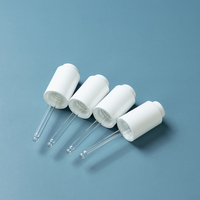Bouchon pompe compte-gouttes à bouton poussoir blanc de forme ronde 13/410 avec pipette en verre