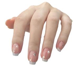Uñas portátiles hechas a mano, venta al por mayor, pegatinas falsas simples con purpurina en forma de estrella corta, puntas de uñas extraíbles de estilo Pure Desire - Product Image 5