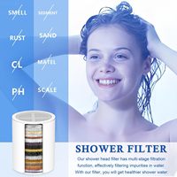 Filtre de douche à 20 étages à haut débit à 7 modes, pomme de douche pour éliminer le chlore et les substances nocives