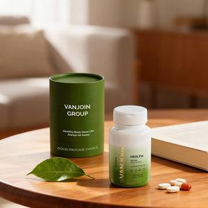 Bouteilles en verre coloré de 250 ml avec bouchon à clapet pour capsules et emballage de bouteilles de vitamines avec boîte tubulaire - Product Image 1