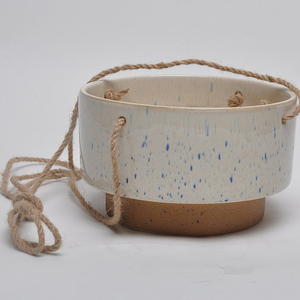 Vasi di fiori in ceramica a buon mercato decorativi del giardino di casa all'ingrosso che appendono il vaso della fioriera con la <span class=keywords><strong>corda</strong></span> - Product Image 2