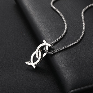 Nuova moda in acciaio inox Kissing Fish Ring da uomo Hip Hop moda trasformabile accessorio collana - Product Image 6