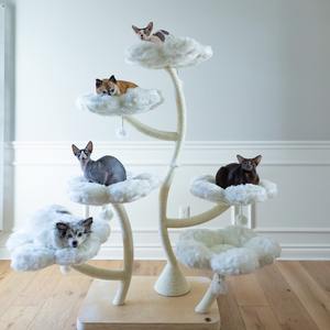 <span class=keywords><strong>Arbre</strong></span> à <span class=keywords><strong>chat</strong></span> luxueux, grand et <span class=keywords><strong>haut</strong></span>, avec hamac en forme de fleur, poteaux en sisal et peluche de qualité supérieure, meubles pour <span class=keywords><strong>chat</strong></span> - Product Image 2