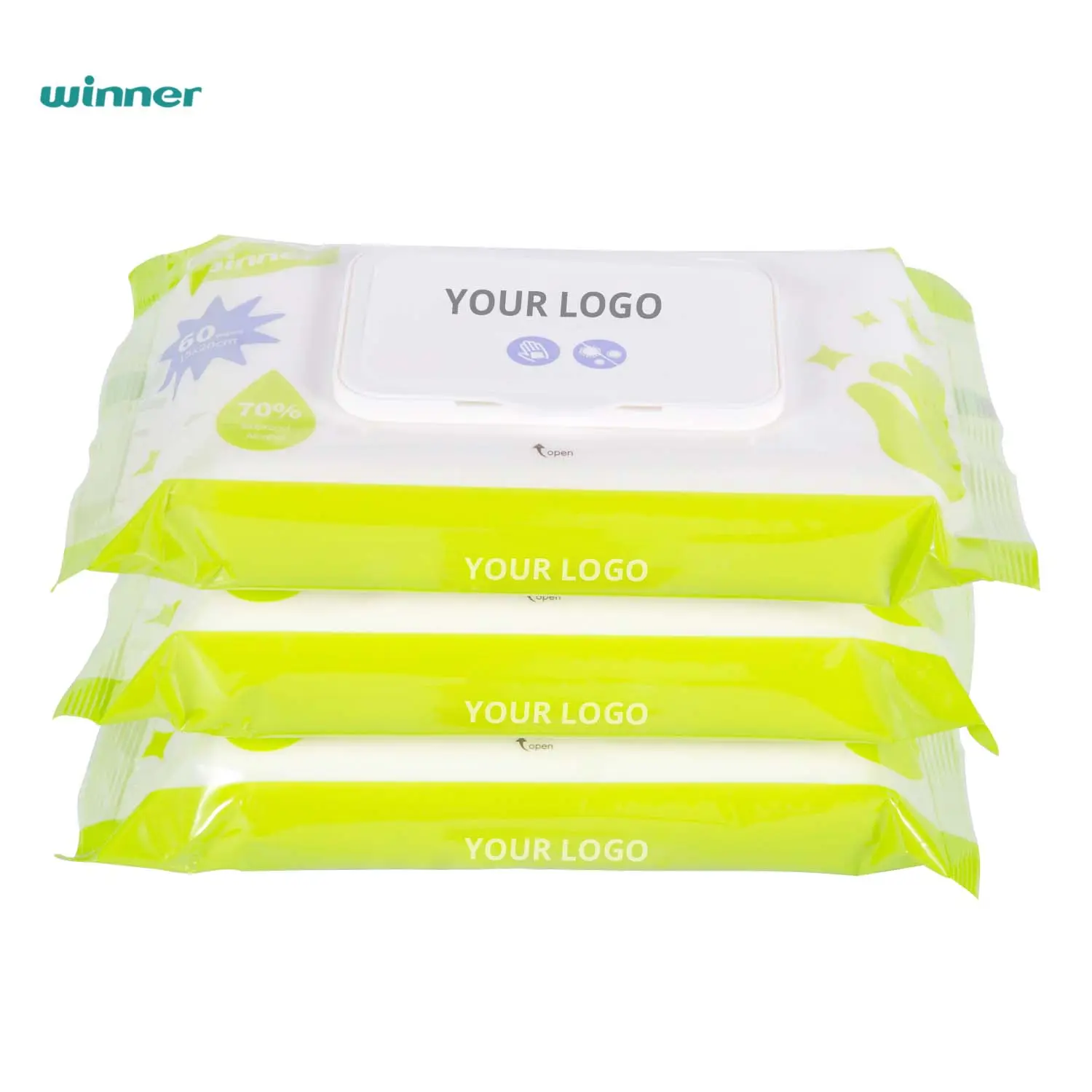 Winner Custom Wholesale Isopropyl Alcohol Cleaning Wipes 99.9% Effective Cleaning Biodegradable Wipes