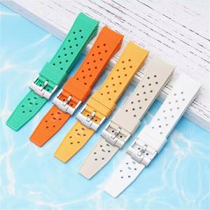 Correa de reloj deportivo de silicona líquida de 22mm con extremo curvo para S-Works para Blancpain Fifty Fathoms, reloj impermeable para hombres y mujeres Fifty - Product Image 2