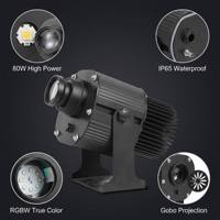 Lumière LED dynamique 3D multicolore RGBW à effet de vague d'eau bleue, lampe de paysage extérieure 80w, projecteur étanche 50w