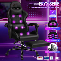 Échantillon Gratuit - Siège de Jeu Ergonomique Blanc pour PS5 avec Fonction Massage (7 Points), Supporte jusqu'à 160 kg, Idéal pour Ordinateur et Gaming