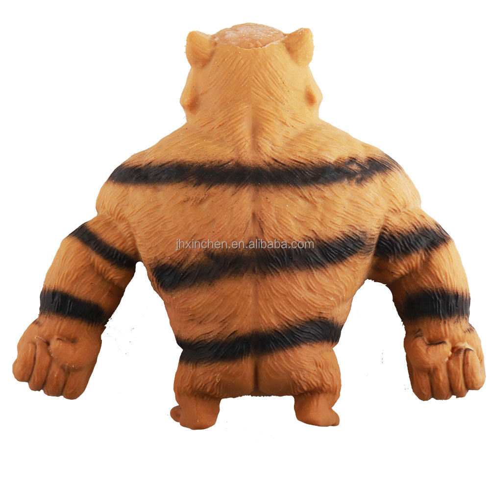 Funny Squishy Tiger Figure Elastic Stretchy Wolf Man Stress Relief Squeeze Toys for Kids Adults