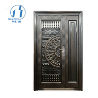 Porte de Sécurité Moderne Double en Acier Étanche pour Villas Marocaines, Appartements, Chambres, Hôtels, Entrée Principale Extérieure, Décor Découpé au Laser