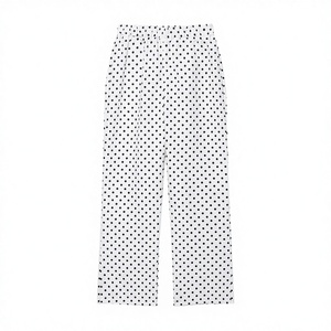 Pantalones de Mujer Estilo Vintage con Estampado de Lunares, Corte Holgado, Largos, Cintura Media, Poliéster/Algodón, para Otoño - Product Image 2