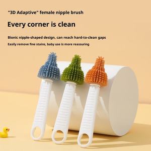 Silicone Bristle <strong>Bottle</strong> <strong>Brush</strong> with Long Plastic Handle for Cup &amp; <strong>Bottle</strong> Cleaning Narrow Neck Containers - Product Image 4