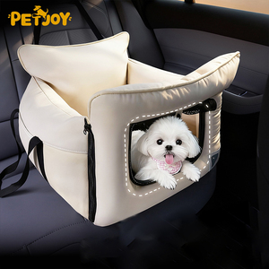 Cama de Carro e Cama de Viagem 2 em 1 para Cães com Couro PU Impermeável e Janela de Malha para Cães e Gatos Pequenos, Almofada Lavável - Product Image 1