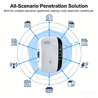 Extensor WiFi 2.4G de 300Mbps, Amplificador de Señal Inalámbrica de Largo Alcance, Repetidor de Internet, Router de Red, Cobertura de 70-100 m²