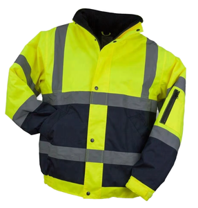 Chaqueta Impermeable de Poliéster para Invierno, Alta Visibilidad, Fluorescente, Reflectante, Nivel A, Ropa de Seguridad para Carretera, Económica - Product Image 1
