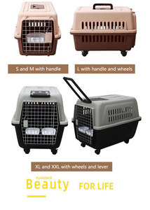 Caisse de transport pour animaux de compagnie en plastique, grande, de luxe, sur roulettes, haute et robuste, pour chiens, pour le transport aérien, vente en gros - Product Image 4