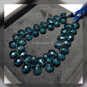 Perles de topaze bleue de Londres facettées en forme de briolette, autres formes, polies, pour la fabrication de bijoux religieux bouddhistes et bohèmes - Product Image 2