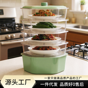 Couverture alimentaire en plastique multifonctionnelle, isolation thermique, anti-poussière, transparente, pour le rangement de la cuisine, 80059 - Product Image 6