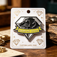 Broche de revers en émail dur diamanté, motif animal personnalisé, logo personnalisé, fabrication en métal, vente en gros