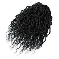 Faux Locs Crochet Hair 24 pollici Goddess Queen Morbidi Dreadlock Ricci Sintetici Estensioni Treccine Fibra Proteica Doppia Trama a Macchina