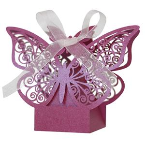 Boîte à bonbons en papier couché pour enfants, forme papillon estampée, pour <span class=keywords><strong>communion</strong></span>, baptême, mariage, anniversaires - Boîte cadeau recyclable - Product Image 5