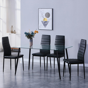 ชุดโต๊ะอาหารทรงสี่เหลี่ยมผืนผ้าโต๊ะกระจกสำหรับรับประทานอาหารชุดโต๊ะกระจก6ตัว - Product Image 6