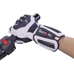 Gants de moto professionnels Shamofeng en cuir véritable pour la course en extérieur, longs, anti-chute et chauds pour les motards - Product Image 1