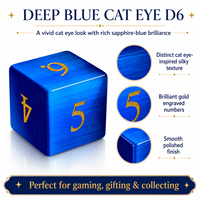 Dés de jeu de rôle DND en pierre précieuse chatoyante bleu royal, 1 pièce, véritable polyédrique, peint à la main, écologique, pour jeux de table Dungeons & Dragons