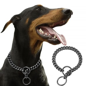 Collar de Cadena P de Acero Inoxidable Chapado en Oro de 10 mm, Collar Cubano Antideslizante, Martingala, Collar Antimordiscos, Accesorio Duradero para Mascotas - Product Image 5