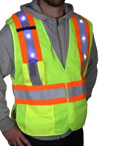 Hot Selling New Design Led Günstige Eisenbahn Hi Vis Road Airport Elastischer Bau schutz Net Mesh Reflective Safety Vest