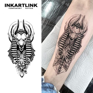 Adesivi per Tatuaggi INKARTLINK, Tatuaggi Temporanei su Carta, Anubis Egiziano, Impermeabili, Ecologici, Lunga Durata 15 Giorni, Confezione Convenienza - Product Image 1