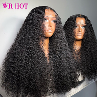 Pelucas de Cabello Humano Rizado Natural Vietnamita, Pelucas de Cabello Humano con Frente de Encaje Transparente HD, Pelucas de Cabello Humano Sin Pegamento Listas para Usar