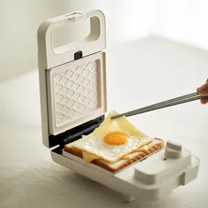 미니 와플 샌드위치 메이커 토스터 아침 식사 2 In 1 타이밍 기능을 갖춘 비 스틱 샌드위치 메이커